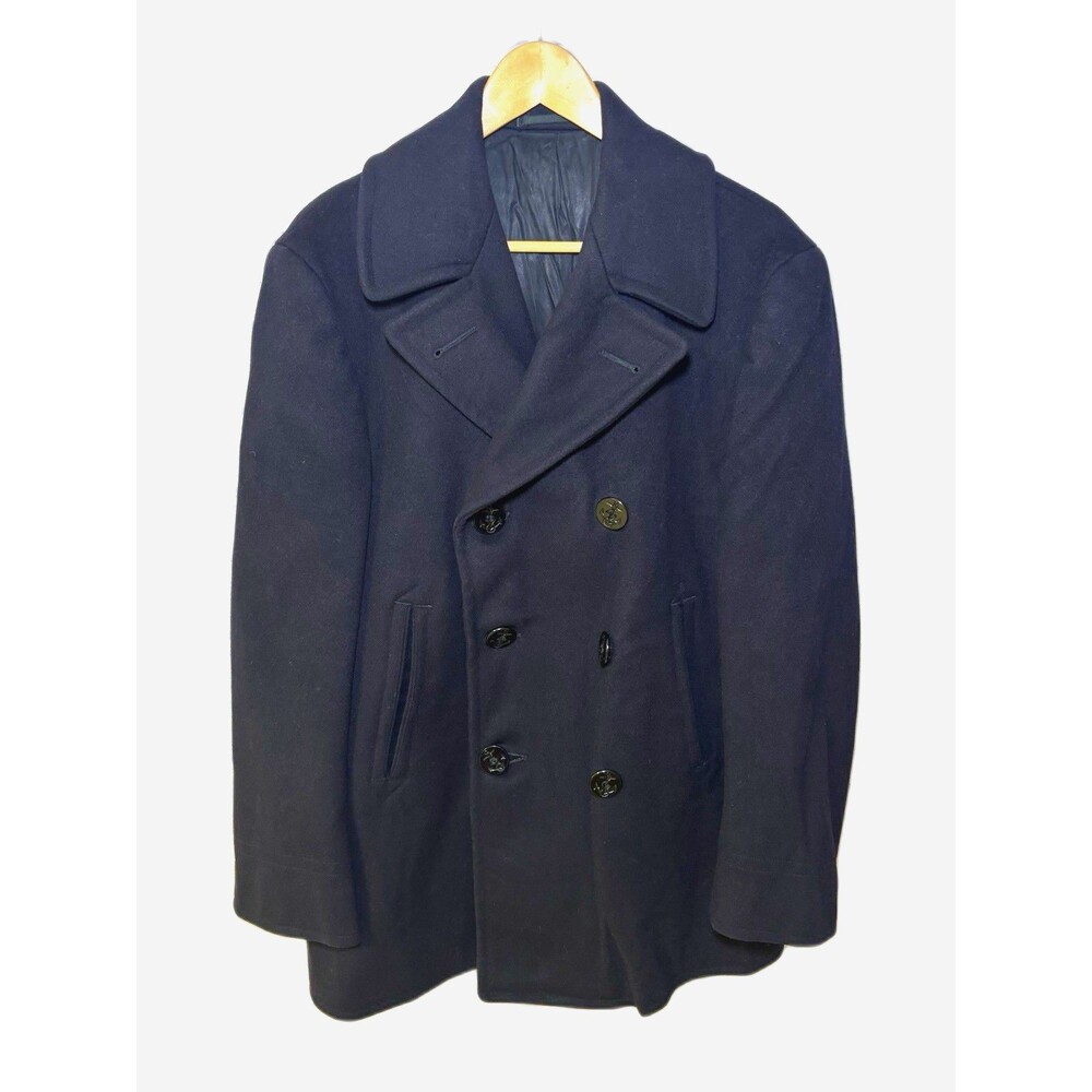 Authentic Vintage US Navy Wool Pea Coat 1940-1950 Double Breasted  World War 11